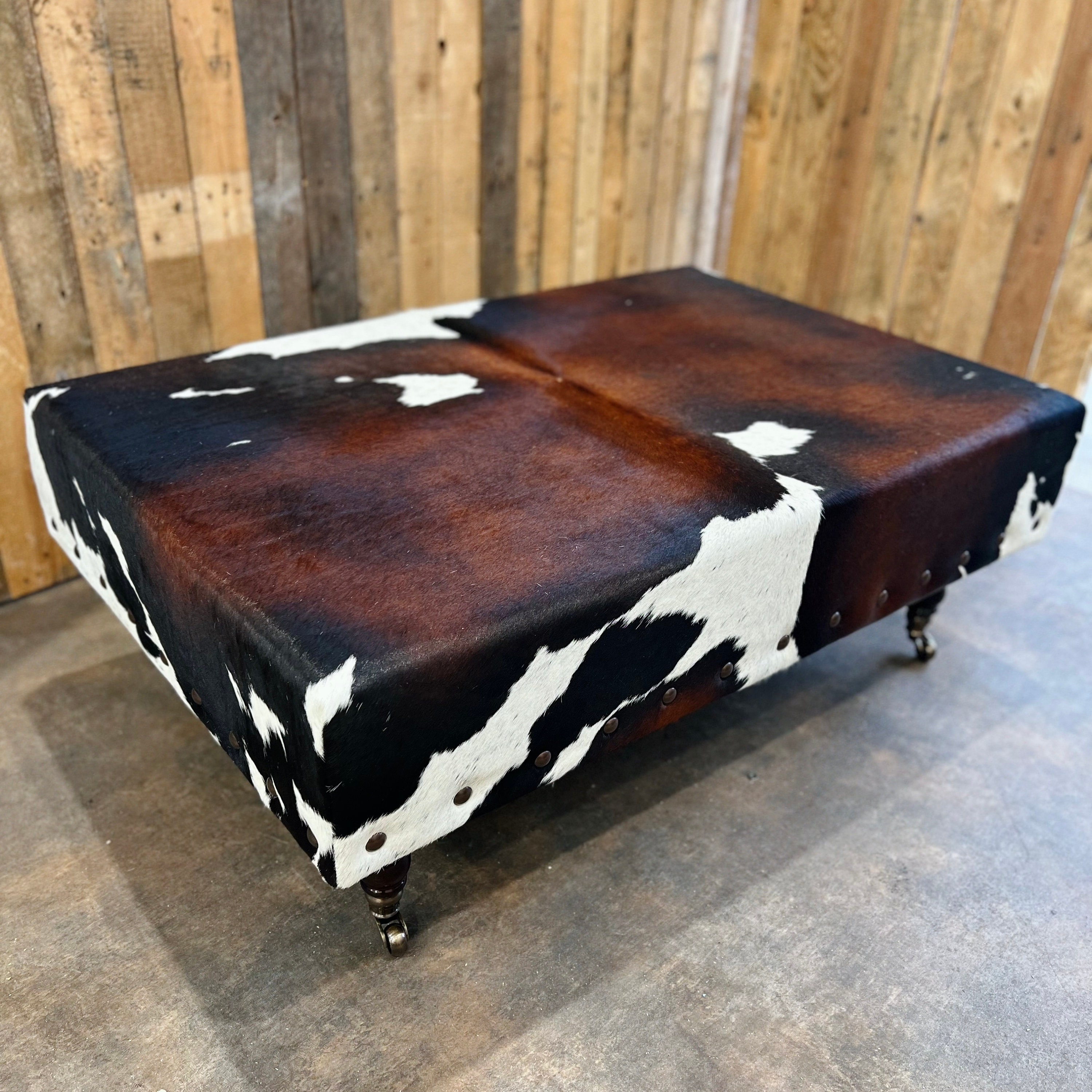 Cowhide ottoman 2024 coffee table