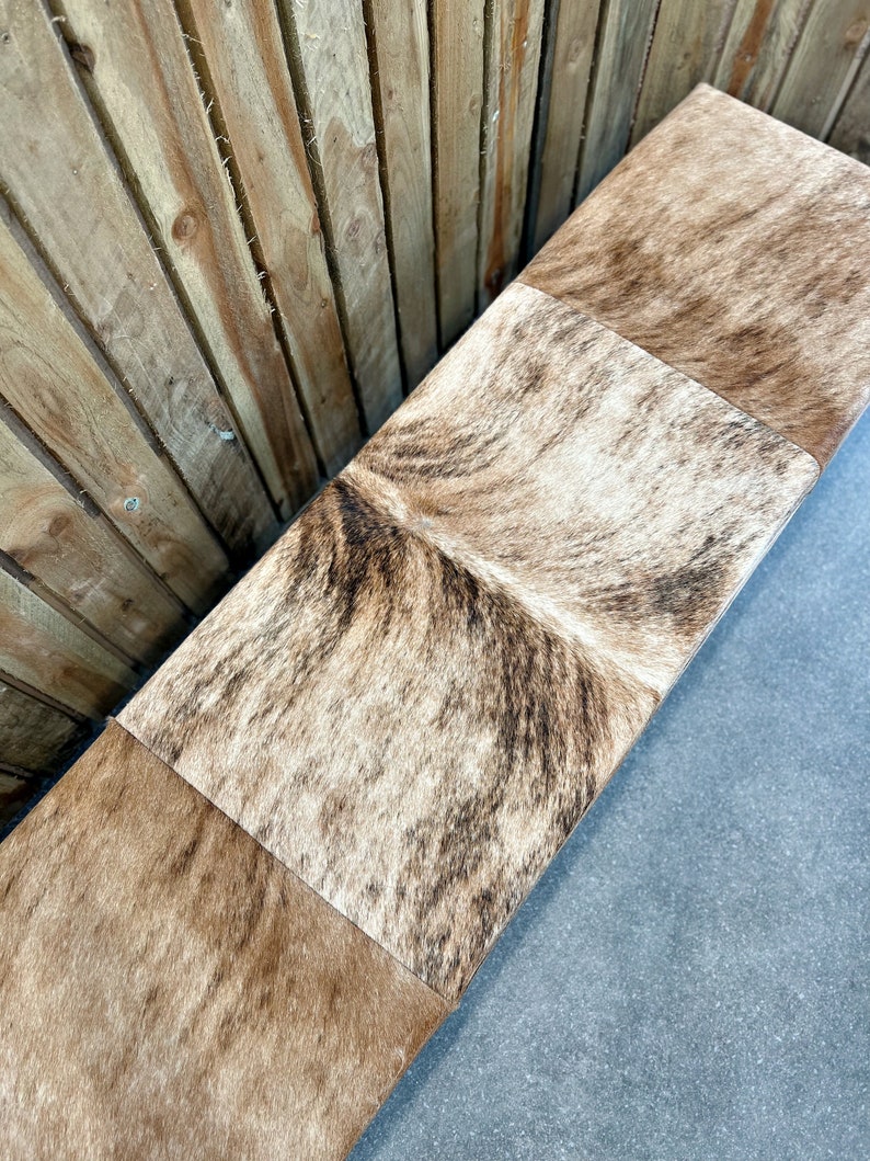 Genuine Cowhide Upholstered Bedroom Bench, End of Bed Bench, Entryway Bench, Modern Bed Bench - LFB70 image 11