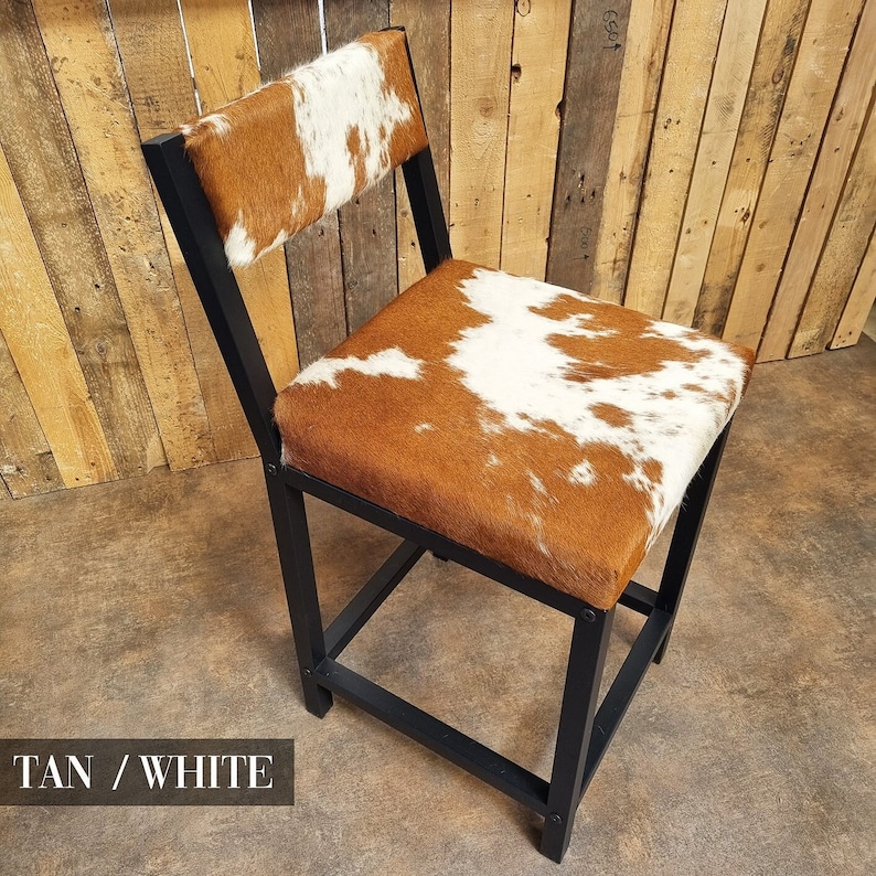 Cowhide Bar Stool / Cowhide Counter Stool With Backs FP BK Etsy