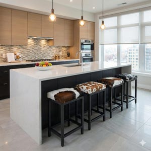 Cowhide Counter Stools, Western Bar Seating, Cowhide Kitchen Stools, Rustic Home Decor - FP image 15