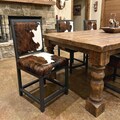 Genuine Cowhide Dining Chair, Kitchen Chairs, Accent Chair Set, Dining Table Seating, Rustic Decor - FPDC