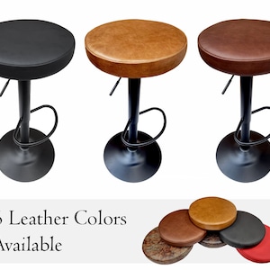Taburete de bar/bar de altura ajustable de cuero genuino - Varios colores de cuero disponibles - GL