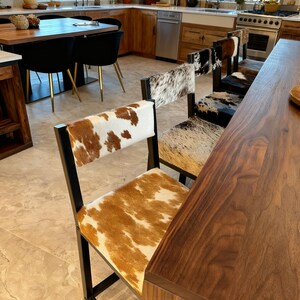 Cowhide bar stool | Cowhide counter stool with backs (priced per stool) - FPBK image 3