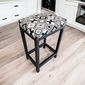 Aztec Counter stool / Bar stool - Black and White - Various seat heights available  | Sold INDIVIDUALLY V2 - FP