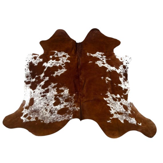天然牛革ラグ 大判 ブラウン・クリーム 天然牛革ラグ 大判 ブラウン・クリーム