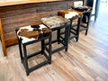 Genuine Cowhide and Steel Custom Made Counter Stool, can be used with bar or counter top - FP