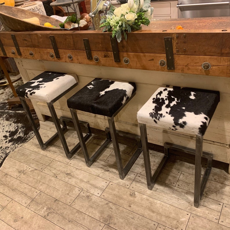 Cowhide Bar Stool BESPOKE/ CUSTOMMADE Counter Top Breakfast Etsy UK