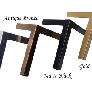 May include: Four metal table legs in different finishes: chrome, antique bronze, matte black, and gold.