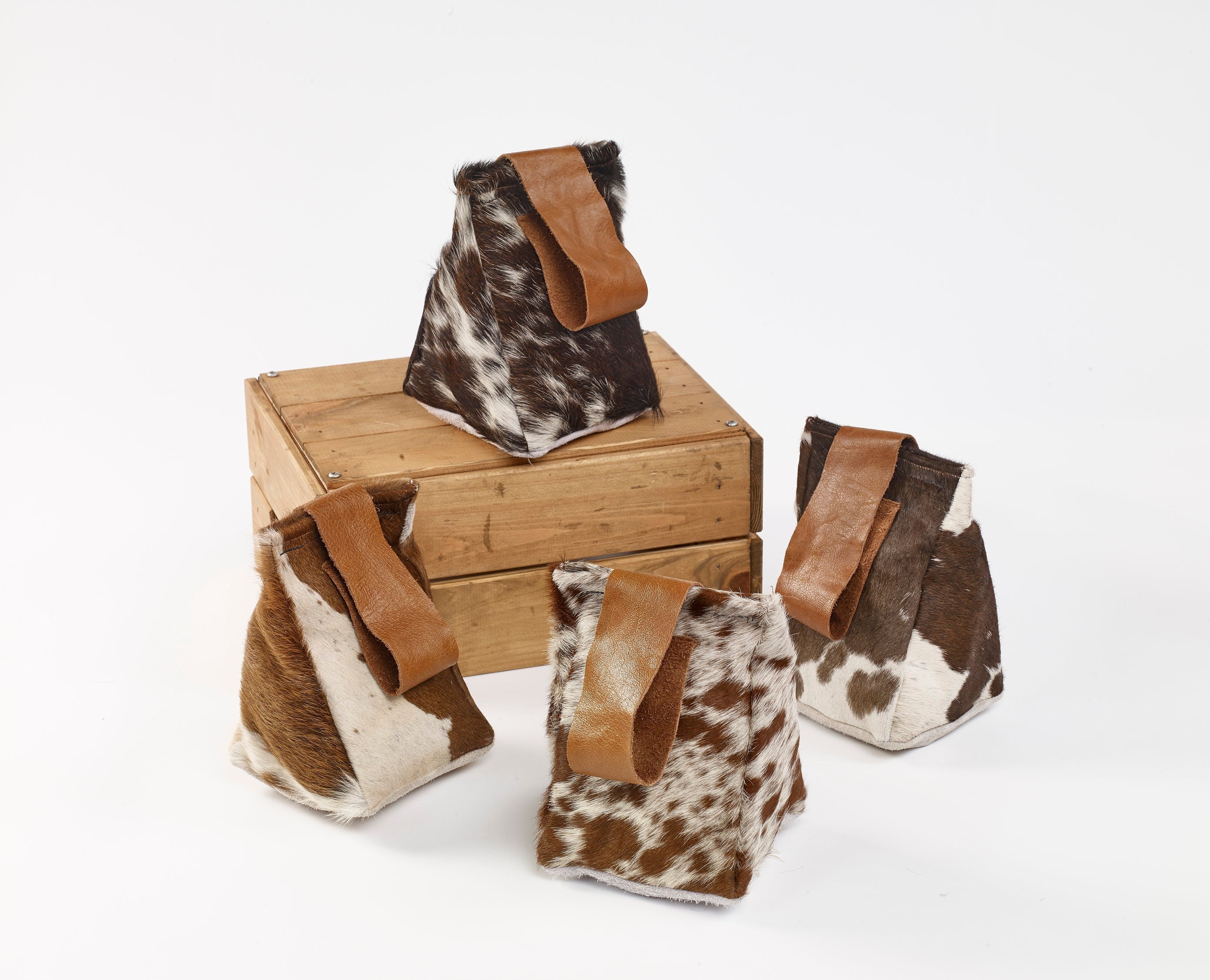 Cow Hide Door Stop Brown / White Genuine Cowhide & Leather Etsy UK