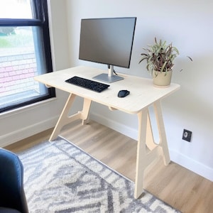 Scandinavian Style Computer Desk - CNC Machined From Birch Plywood