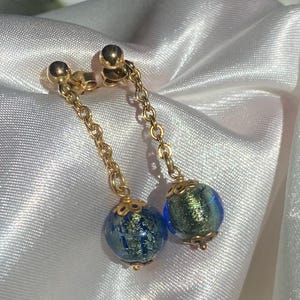 9k Gold blaue Tropfen Ohrringe