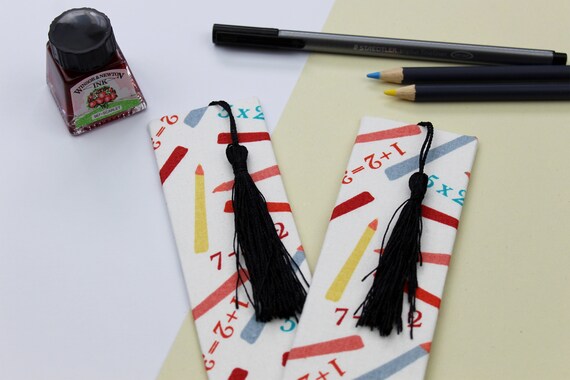 Maths Bookmark Stationery Bookmarks Fabric Bookmarks | Etsy