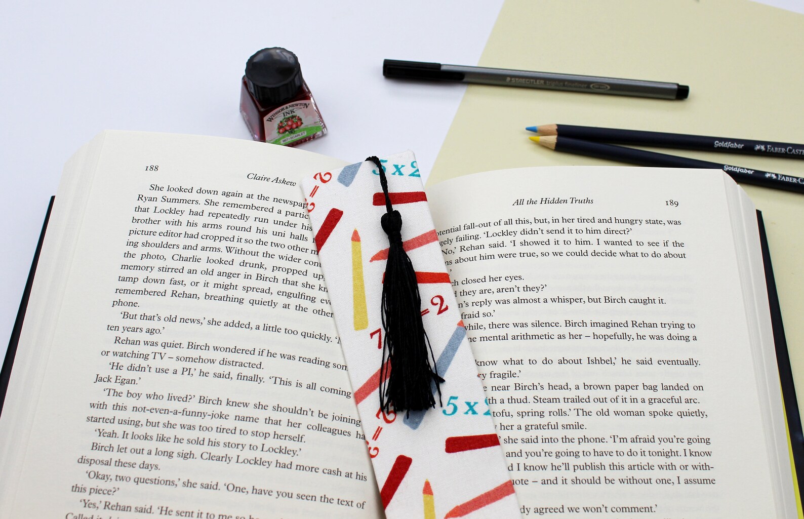 Maths Bookmark Stationery Bookmarks Fabric Bookmarks Etsy