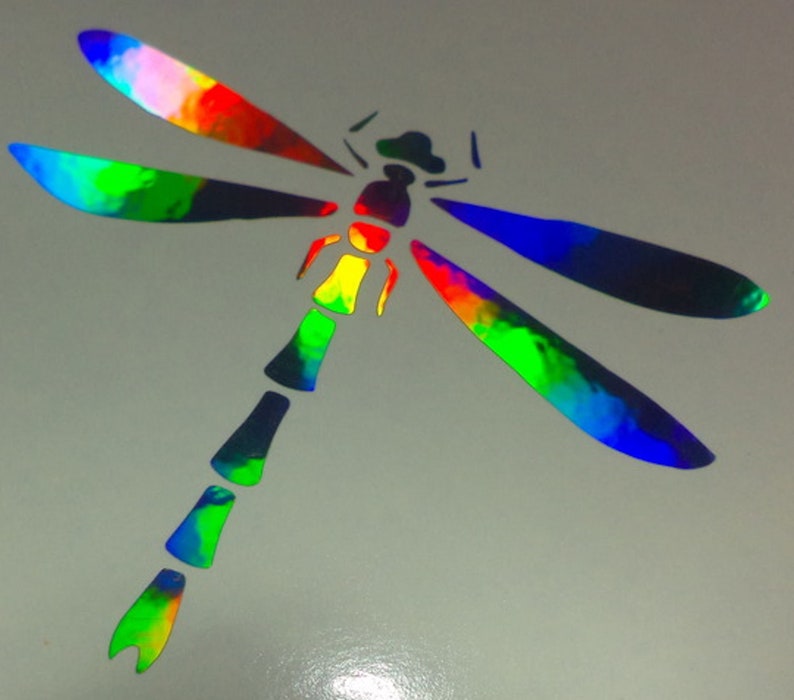 Holographic Dragonfly Dragonflies Vinyl Car Window Decal Etsy