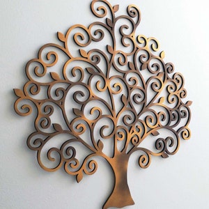 type transactie Champagne Wanddecoratie Hout Tree of Life 70 cm Boom muurschildering 3D | Etsy België