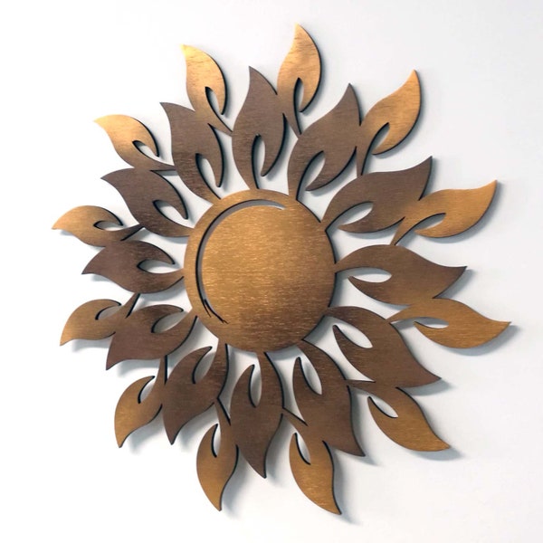 Wall decoration wood sun flames WITHOUT LED 3D mural indoor outdoor garden gift idea wall decoration wall decoration