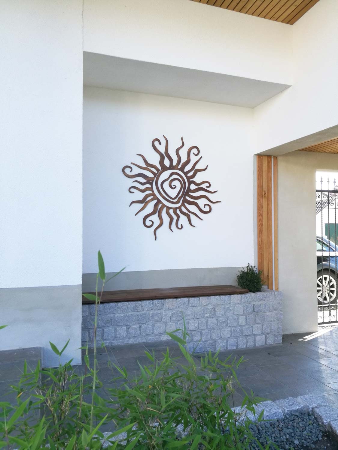 Wanddeko Holz Sonne Deko Wandbild Innen Außen Garten Geschenk Idee