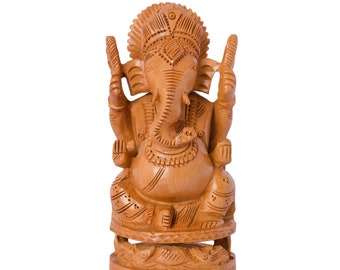 Wooden ganesh - Wooden Ganpati - Wooden God statues - Hindu Diety - Hindu god Sculptures - Hindu God statues - Ganesha Idol