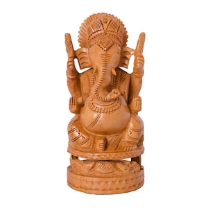 Wooden ganesh - Wooden Ganpati - Wooden God statues - Hindu Diety - Hindu god Sculptures - Hindu God statues - Ganesha Idol
