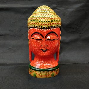 Wooden buddha Head , Buddha Face , Gautam Buddha , Shakyamuni Buddha , Siddhartha Gautama , Buddha Figurine , Ancient Wooden buddha