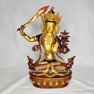 Tara Statue, Tara, Brass Tara, Goddess Tara, dorje, Vajra, 24 k Gold gilded Tara, Altar, white Tara statue, Meditation, buddha Statue, gifts