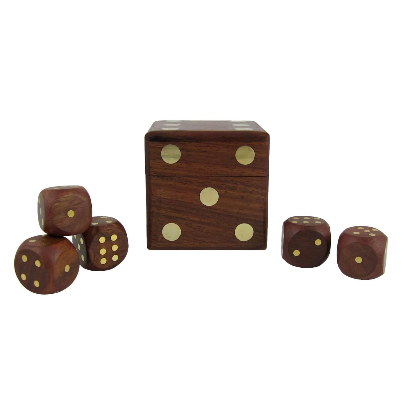 Wooden Dice Box Sheesham Wood Box Dice Shaped Box Wooden Etsy