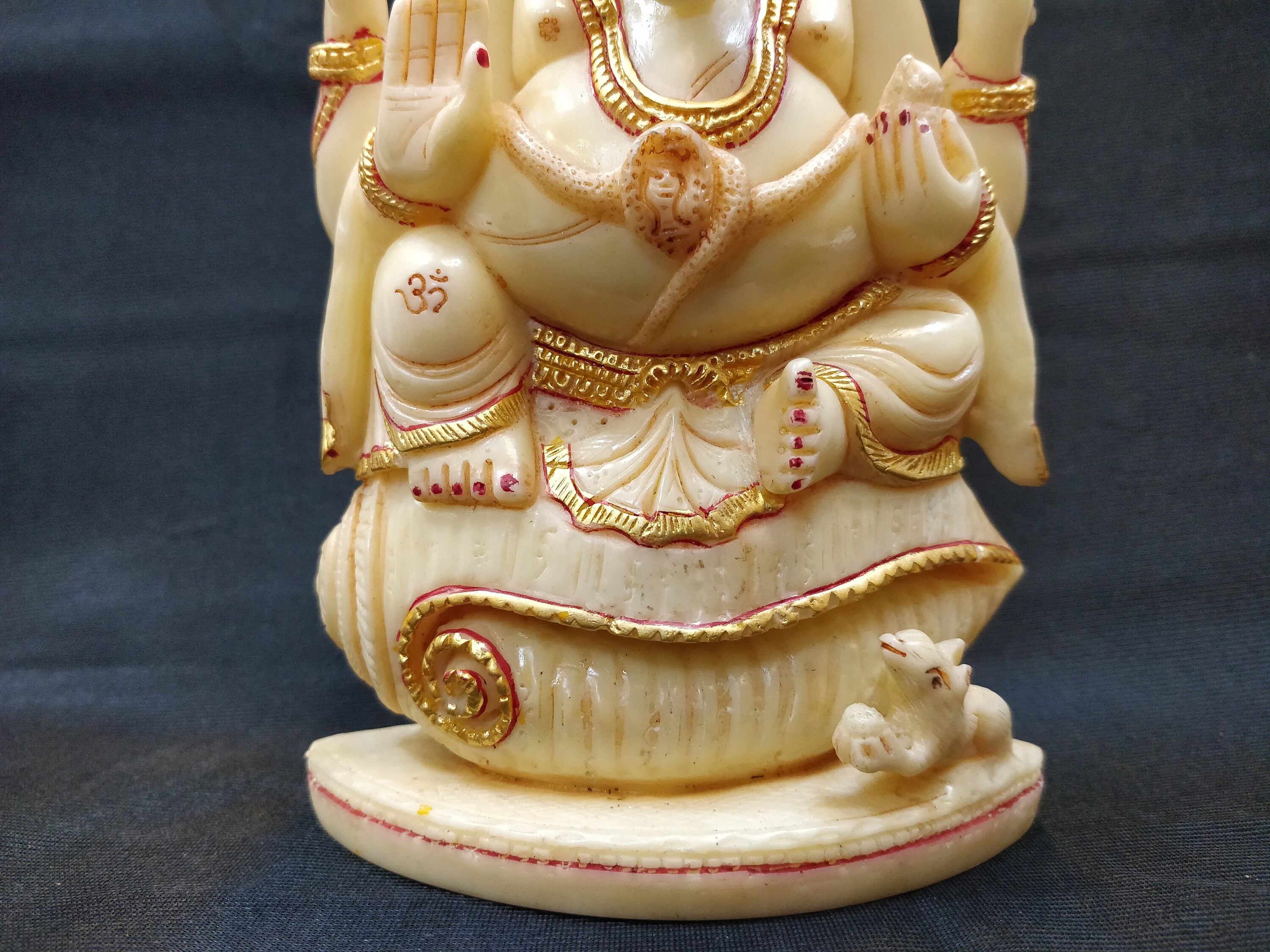 White marble dust ganesh Shankh Ganesh Hindu god Figurine Etsy