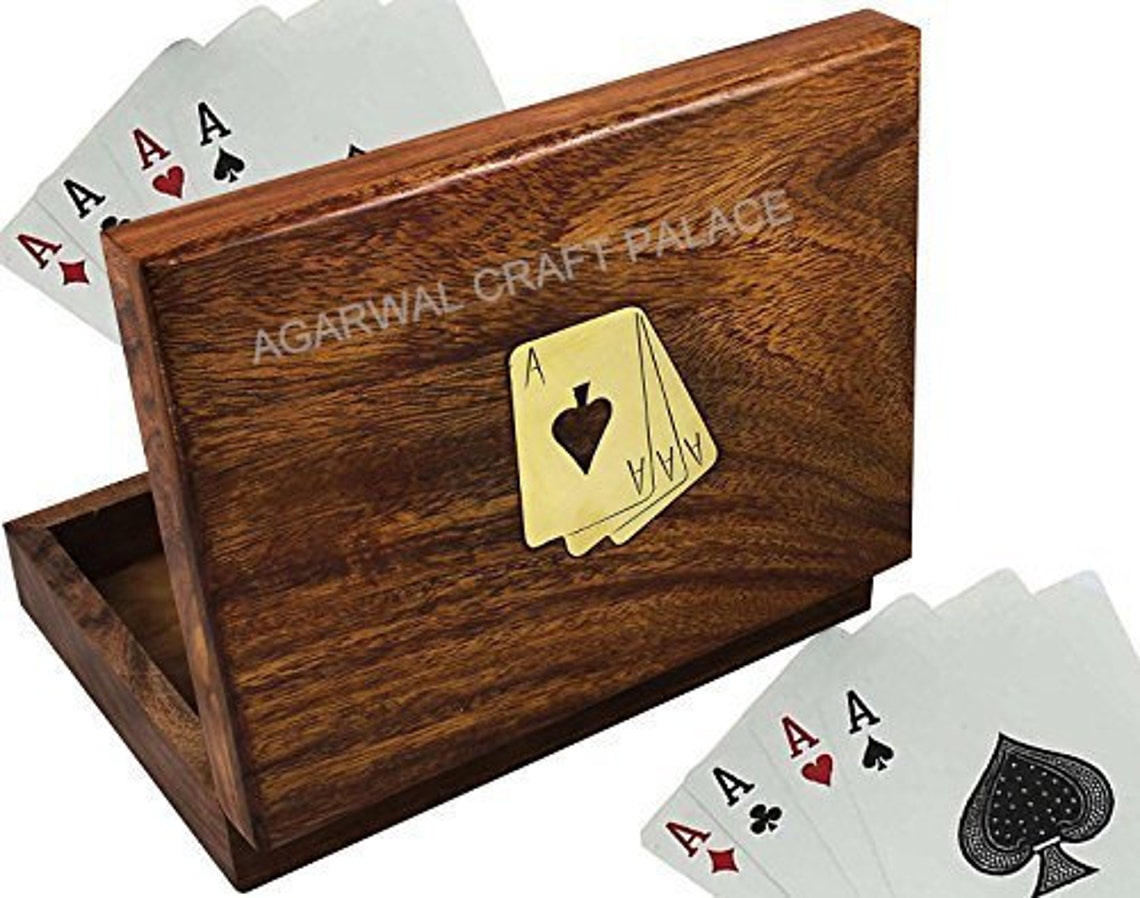 wood playing card box gaslight village lake george ny