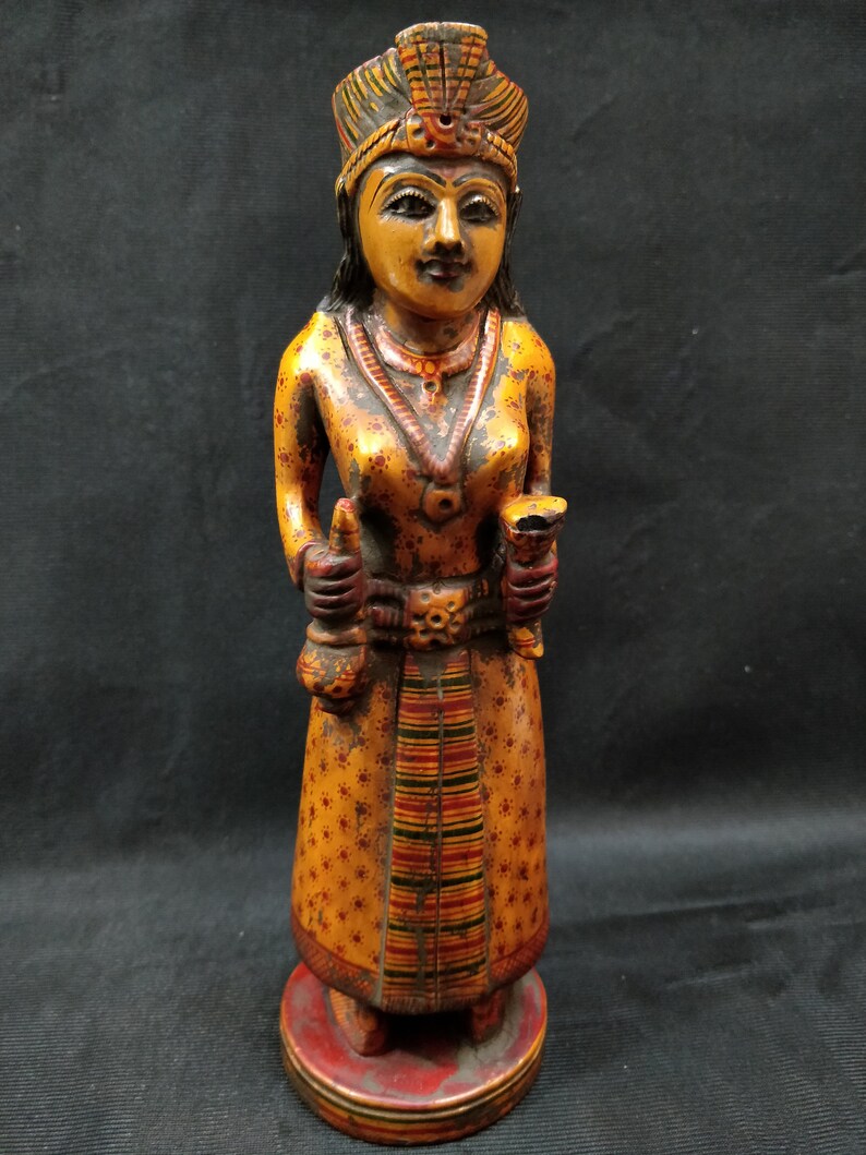 King & Queen - Traditional Burdwan Wood Craft Handpainted Sculpture (Tiny, Set of 2) 37