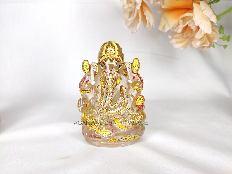 Crystal Ganesha Lord Ganesha Statue Gemstone Ganesh Crystal Etsy