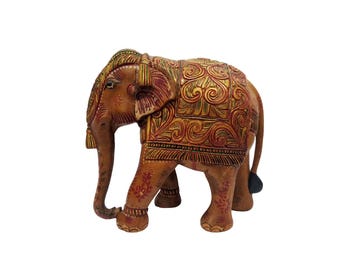 Handcarved Elephant, Teak wood elephant, Handmade Elephant, Animals statues, Elephant Showpiece, Indian Handicrafts, Home decorative Statues