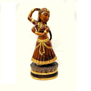 Dancing Lady Sculpture, Devadasi statue,  wooden Handcrafted doll, Indian Handicrafts, Fine arts, Indian art, home decor, chirtmas gift,gift