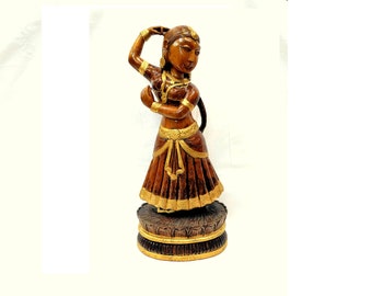 Dancing Lady Sculpture, Devadasi statue,  wooden Handcrafted doll, Indian Handicrafts, Fine arts, Indian art, home decor, chirtmas gift,gift