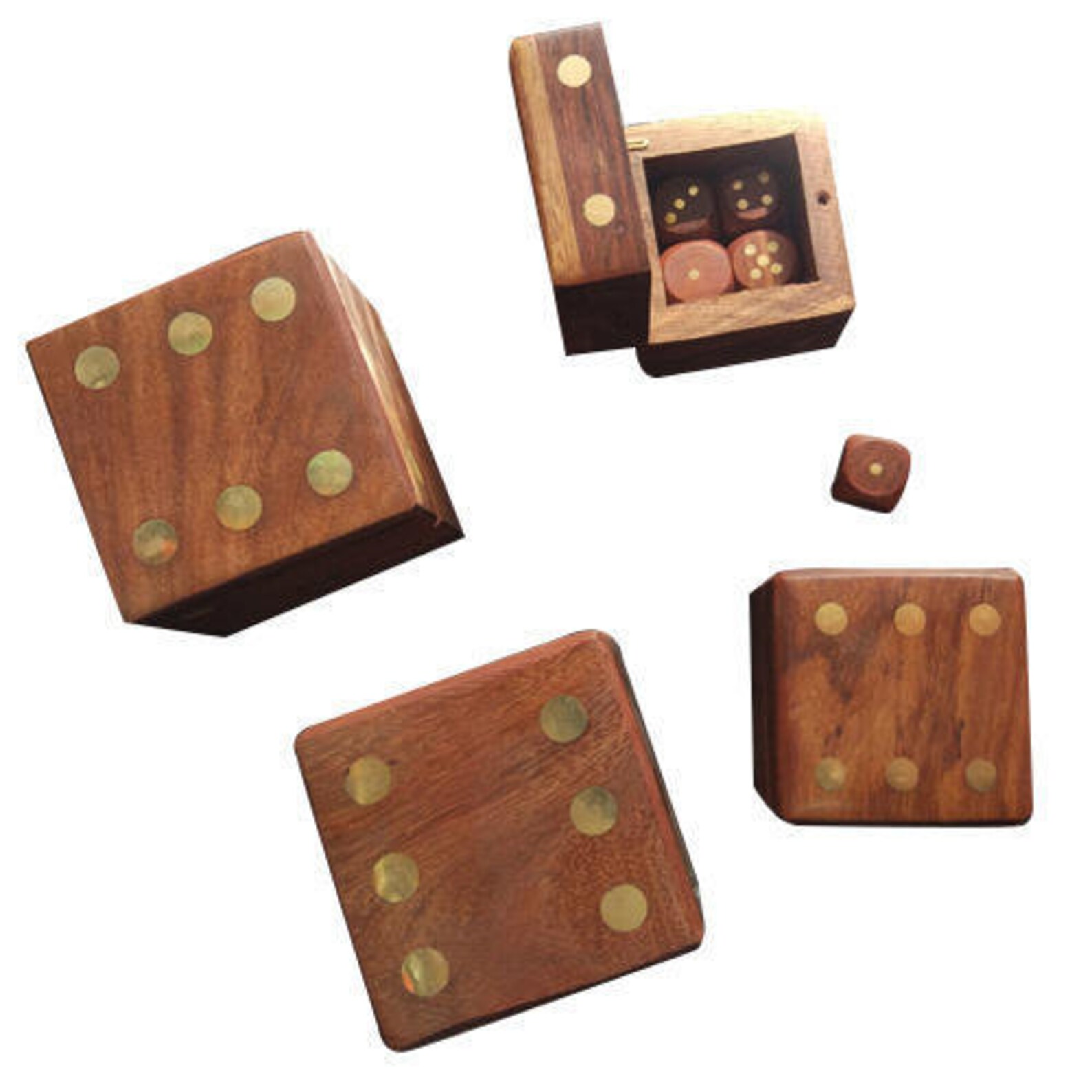 Wooden Dice Box Sheesham Wood Box Dice Shaped Box Wooden Etsy