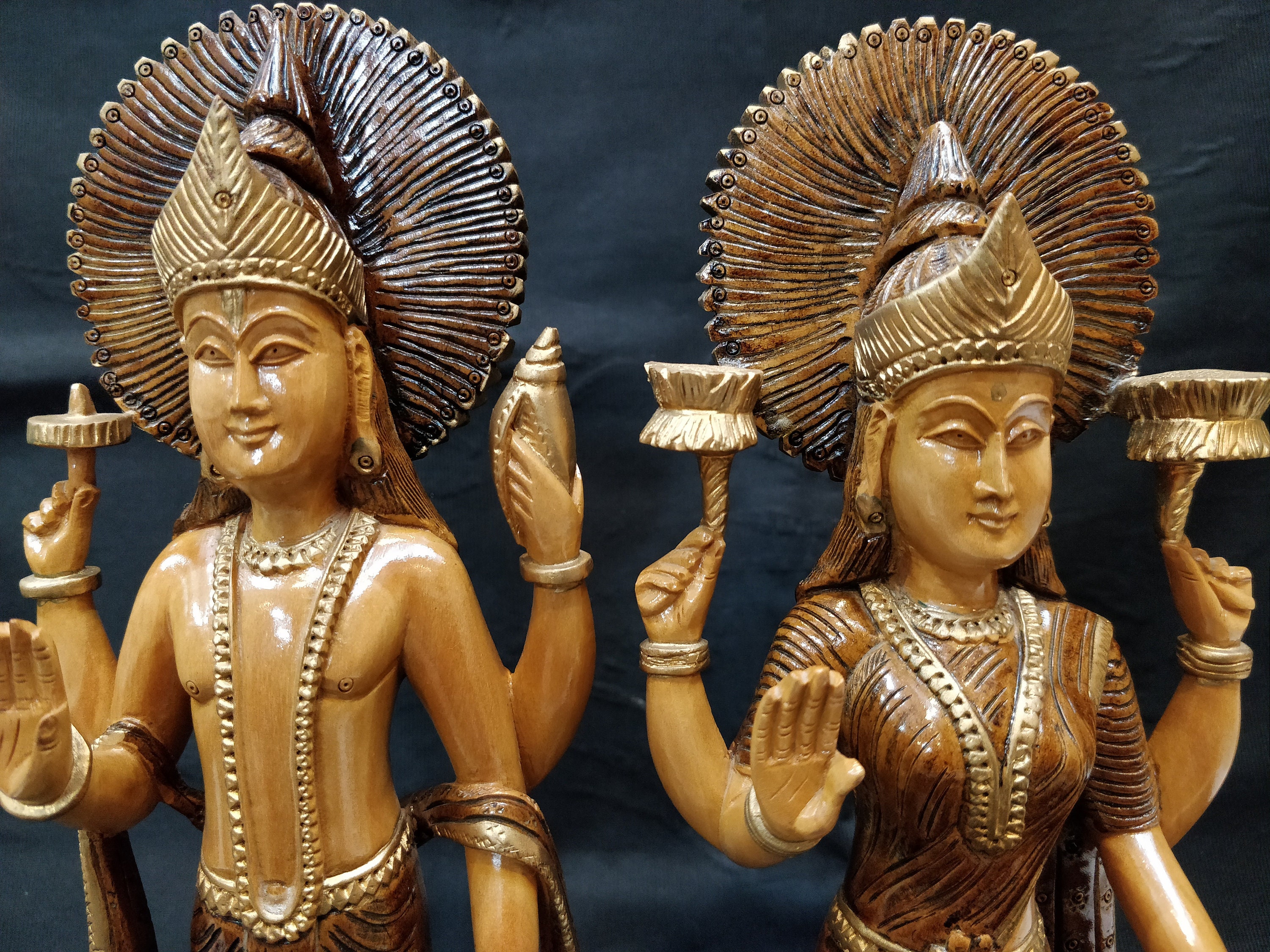 Vishnu Lakshmi Vishnu Laxmi Statue Hindu Diety God Etsy