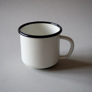 Vintage  Enamel Mug,White Enamel Mug, Rustic Home Decor,USSR era on the 1970-s, Pure White Mug,Camping Cup,Farmhouse Decor Kitchenware