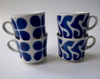 Blue Arabia Coffee Cup Vintage Finnish Design Geometric Decor Coffee Cup Nordic Design Scandinavian Design Collectible Tableware Retro 1960s