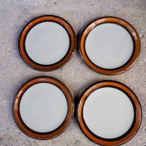Conjunto de 2 pratos vintage Rörstrand Suécia Annika para salada ou bolo, design Marianne Westman, talheres de grés escandinavo vintage