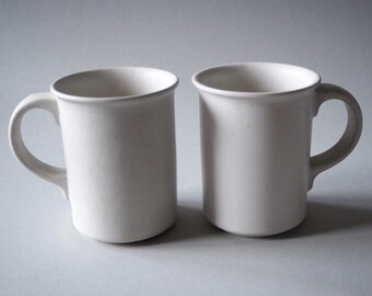 Scandinavian Vintage Höganäs Keramik White Silky Matt Glaze Stoneware Mug Scandinavian Design Nordic Ceramics Stengods Sweden
