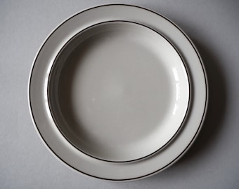 Arabia of Finland FENNICA  Dinner Plate,  Flat Stoneware Dinner Plate , Grey Stoneware Dinner Plate,