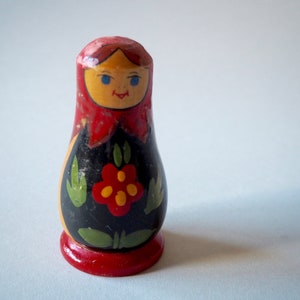 Vintage Wooden Matryoshka Doll i Vintage Wooden Folk Doll Wooden Figurine Collectible Souvenir Doll image 9