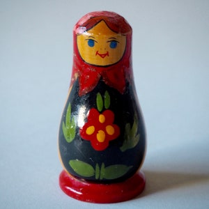 Vintage Wooden Matryoshka Doll i Vintage Wooden Folk Doll Wooden Figurine Collectible Souvenir Doll image 1