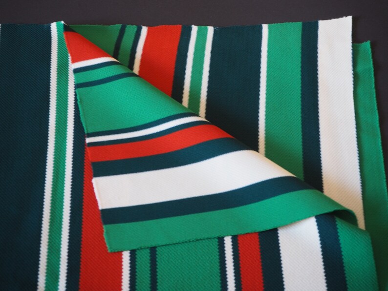 Vintage Unused Polyester Fabric retro Fabric striped Vintage Etsy