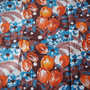 Vintage Cotton Fabric Floral Pattern Print Made in USSR 1980s era Estonian Fabric Made in Kreenholm Factory Retro Printed Fabric