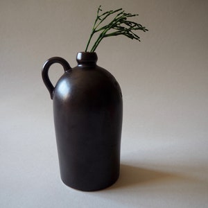 Vintage Höganäs Dark Brown Stoneware Bottle Bud Vase Scandinavian Ceramics Swedish Stoneware  Ceramics Nordic Design Kitchenware Flower Vase