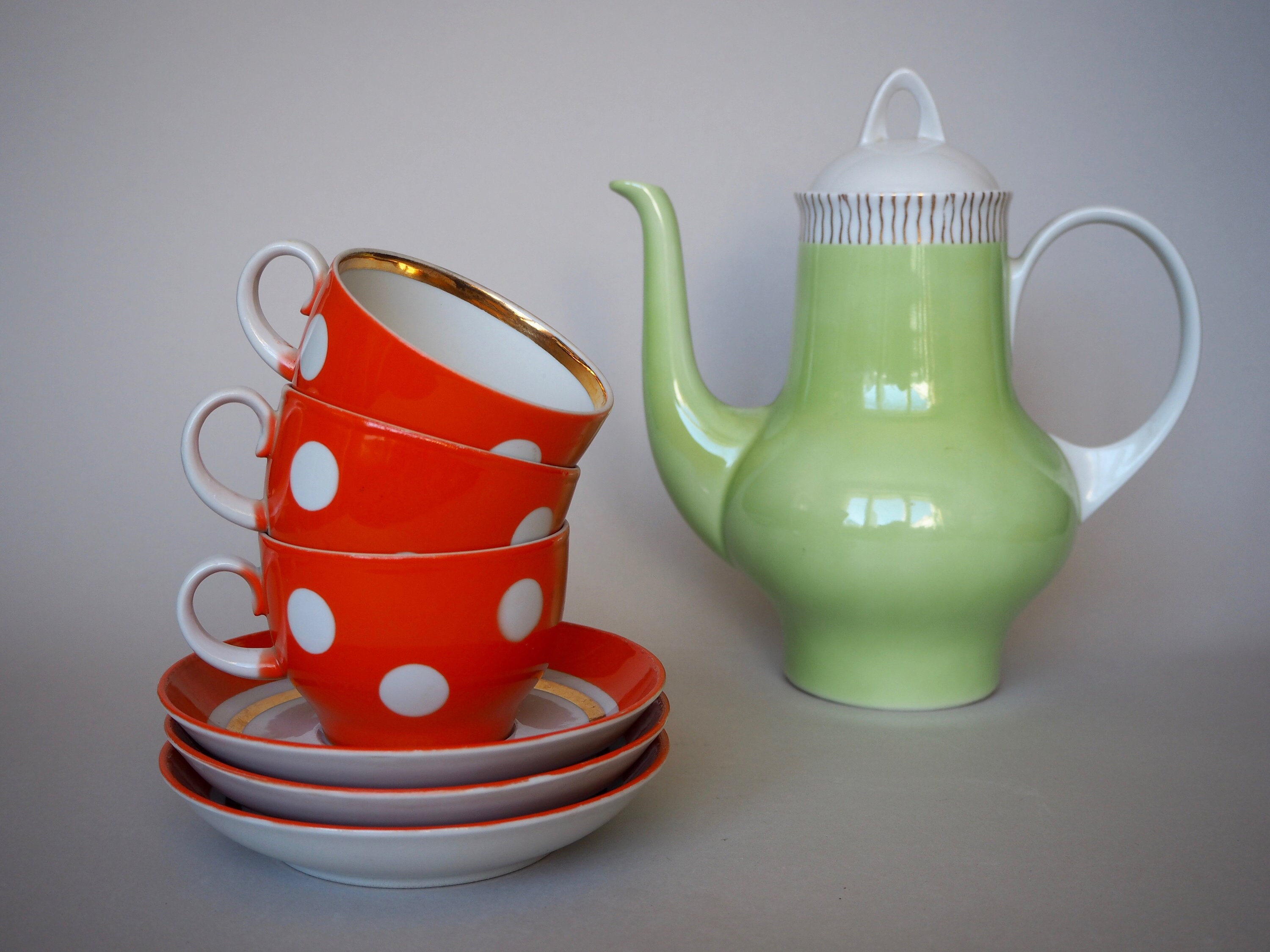 Vintage Green Coffee Pot by Kahla,vintage German Kahla Porcelain Coffee