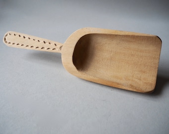 Hand Made Wooden Spoon Scandinavian Design Kitchen Decor Wooden Scoop Unpainted Natural Wood Nordic Design