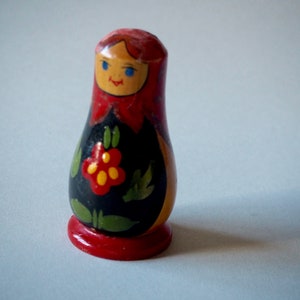 Vintage Wooden Matryoshka Doll i Vintage Wooden Folk Doll Wooden Figurine Collectible Souvenir Doll image 6