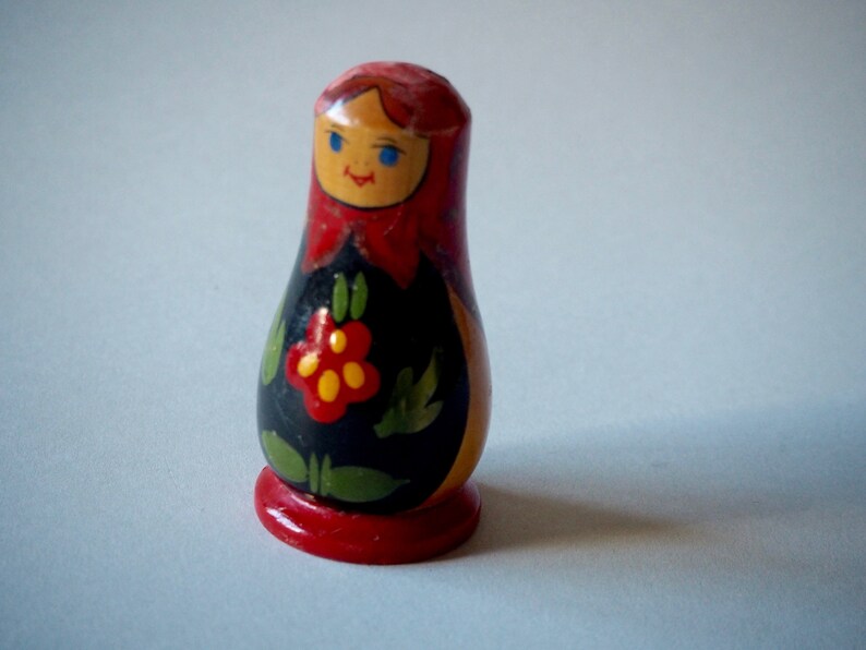 Vintage Wooden Matryoshka Doll i Vintage Wooden Folk Doll Wooden Figurine Collectible Souvenir Doll image 6