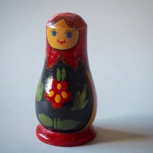 Vintage Wooden Matryoshka Doll i Vintage Wooden Folk Doll Wooden Figurine Collectible Souvenir Doll image 4